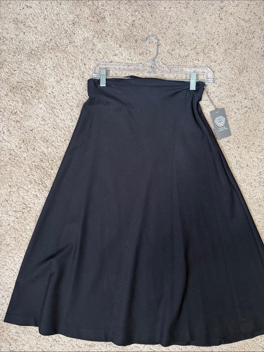 NWT Vince Camuto Black A-Line Midi Skirt XS